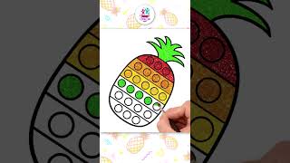 How to draw pop it pineapple #shorts - बच्चों के लिए चित्र बनाओ और रंग भरो #howtodraw #youtubeshorts