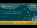 [WAPORCV] Unit 1.2.2 Formulation of FAO-56 method for estimating evapotranspiration