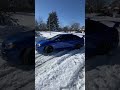 subaru wrx sti plowing through the snow