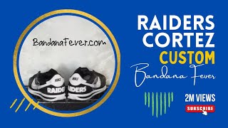 Custom Raiders Nike Cortez Shoes by Bandana Fever - Raiders Custom Shoes - Raiders Nike Shoes