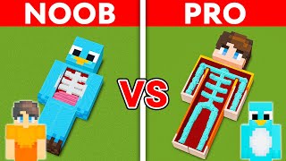 NOOB vs PRO: SECRET INSIDE BODY HOUSE Build Challenge in Minecraft!