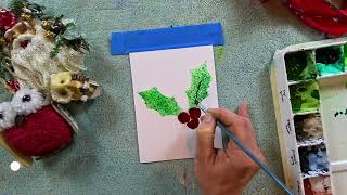 How to Paint an Easy Christmas Card! 4/14