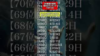 夫婦運が抜群な誕生日ランキング　TOP100 #占い,#運気,#運勢,#開運,#幸運,#未来予測,#shorts,#ランキング,#最強開運日,#幸運体質,#運命人生好転ch,#幸運の前兆,#大金運,