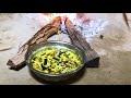 nepali traditional food maize dhido cooking food of flour of maize called dhido country life