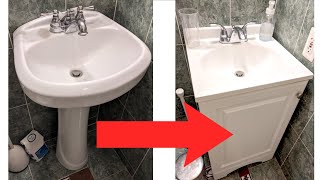 How to Replace a Pedestal Sink with a Vanity