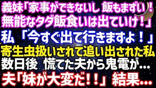 感動する劇団【スカッとする話】義妹「家事ができないし、飯もまずい！無能なタダ飯食いは出ていけ！」私「今すぐ出て行きますよ！」