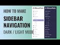 How To Create Side Navigation Bar Dark/Light Mode HTML, CSS, JavaScript