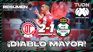 Resumen y goles | Toluca 2-1 Santos | Liga Mx Apertura 22 -J4 | TUDN