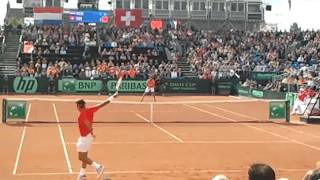 Great rally Robin Haase vs Roger Federer