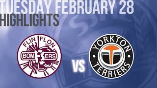 Highlights: Flin Flon Bombers vs Yorkton Terriers