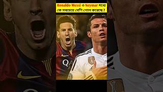 Ronaldo Messi ও Neymar মধ্যে কে সবচেয়ে বেশি গোল করেছে? 😱 #shorts #shortsvideo #viralshorts
