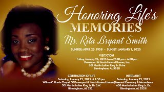 Celebration of Life for Ms. Rita Bryant Smith