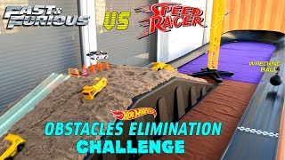 Hot Wheels Fast & Furious vs Speed racers fat track obstacles elimination challenge tournament race