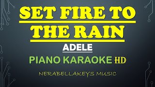 Set Fire To The Rain | Adele | Piano Karaoke HD