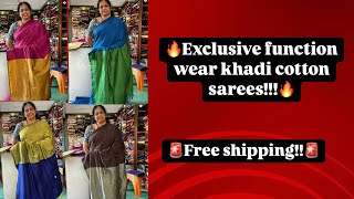 2025!! 🔥🔥Free shipping!  Exclusive Khadi cotton sarees!