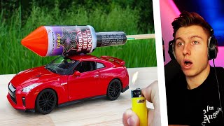 EXPERIMENT: AUTO vs XXL RAKETE (geht schief)