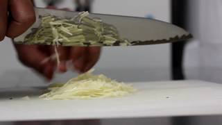 timelapse Kazan Aogami Super 210mm Gyuto vs garlic