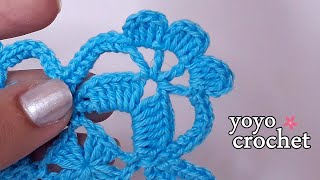 كروشية وحدة مربعة جميلة !!! لعمل مفرش وحدات !! شرح للمبتدئين  - crochet a square 2022 #يويو_كروشية