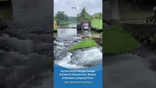 RUMAH UNIK DI TENGAH ALIRAN SUNGAI DI LAMPUNG TIMUR