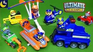 Paw Patrol Ultimate Rescue Toys Mini Vehicles Collection Fire Truck Mighty Pups Chase Unboxing Toys