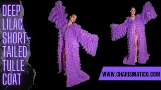 CHARISMATICO Petals of Lilac Purple Tulle Drag Queen Coat