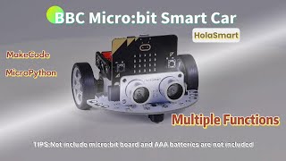 HS1002 HolaSmart Microbit Mini Robot Car – Full Function Demo | MakeCode + Python STEM Project!