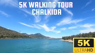 Walking Around Chalkida 5K + ASMR - Outside Athens Greece - Virtual Walking Tour + Travel Guide