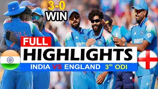 INDIA VS ENGLAND 3RD ODI 2025 MATCH FULL HIGHLIGHTS | IND VS ENG 3RD ODI MATCH FULL HIGHLIGHTS 2025