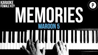 Maroon 5 - Memories Karaoke Slower Acoustic Piano Instrumental Cover Lyrics FEMALE / HIGHER KEY