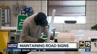 Look inside Maricopa County Department of Transportation's road sign shop