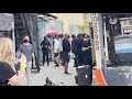 bts arrive at apollo theatre to meet coldplay in harlem NYC