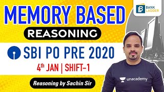 SBI PO PRE 2020 | Reasoning by Sachin Modi | Memory Based (4 Jan Shift-1)