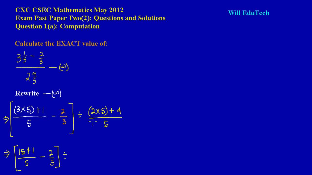 Csec Math Paper 2 Past Papers
