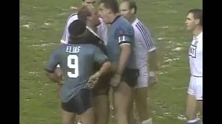 Mark Geyer and Wally Lewis face off during infamous Origin moment