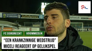 'Een krankzinnige wedstrijd': Miceli reageert op FC Dordrecht - Jong Ajax (3-3)