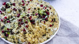 Sticky Chicken with Fennel and Pomegranate Bulgar Wheat Salad