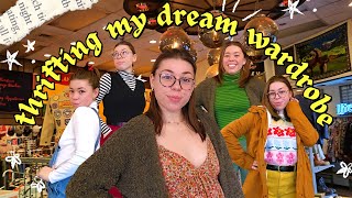 THRIFTING MY DREAM WARDROBE✨️🍓🌱🦇🎃🧡📚 exploring sustainable fashion, thrift haul & thrift w/ me!