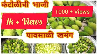 कंटोळीची भाजी | रानभाजी | पावसाळी खमंग | Kantolichi Bhaji Recipe | Kartule #vlog 6