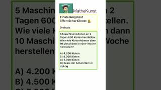 Einstellungstest Öffentlicher Dienst Dreisatz #mathematik