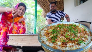 বৃষ্টির মধ্যে গোটা গোটা চন্দ্রমুখী আলু দিয়ে বিরিয়ানি রান্না ও জমিয়ে খাওয়া দাওয়া |