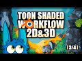 Blender Toon/Cel Shader Tutorial 2D Grease Pencil + 3D Modelling [3/4]