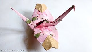 Tutorial on Origami crane carrying Hearts 💕 || Valentine special origami