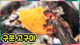 시골가족먹방엄마아들(마당에서 고구마 구워먹기\u0026eating bake sweet potato)