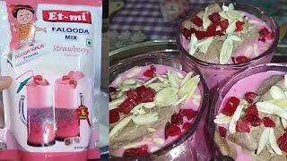 ET-MI FALOODA MIX RECIPE AT HOME | Falooda recipe| Hindi |Strawberry flavour