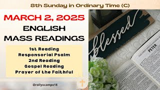 March 2, 2025 English Sunday Mass Readings | 8th Sunday in Ordinary Time (C)