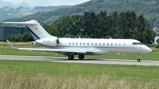 🌍✈️ WOW! Bombardier Global 6000 Landing in Bern after a 12-Hour Flight from Guatemala City! 🇬🇹➡️🇨🇭