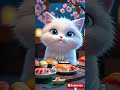 mia eats japanese sushi ai cat cute mia funny shorts catmia kitte miaskitten