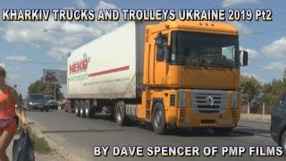 KHARKIV UKRAINE AUGUST 2019 TRUCKS BUSES TROLLEYS Pt2