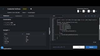 Airlines || codechef solutions|| starters 77