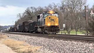 CSX 4553 Struggles solo to lead a manifest up the grade!